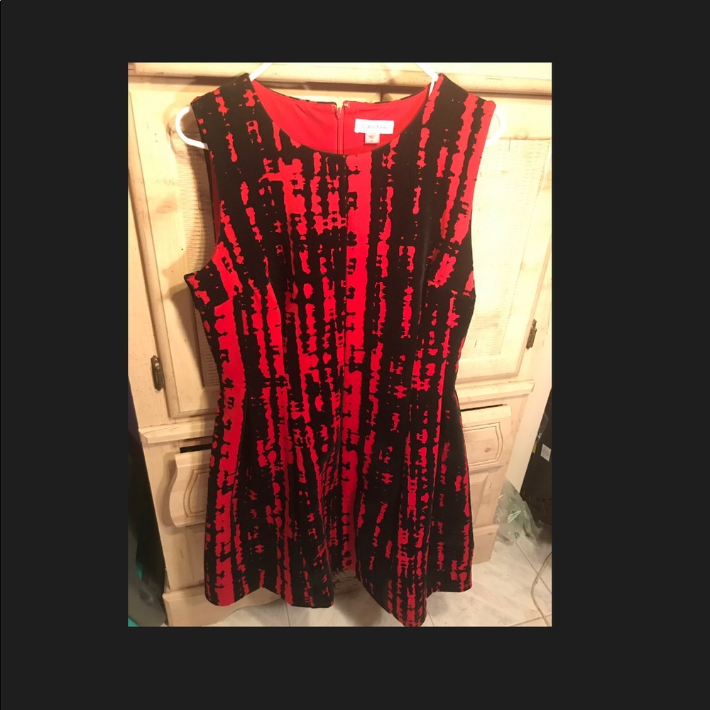 New Calvin Klein Black & Red Dress size 14